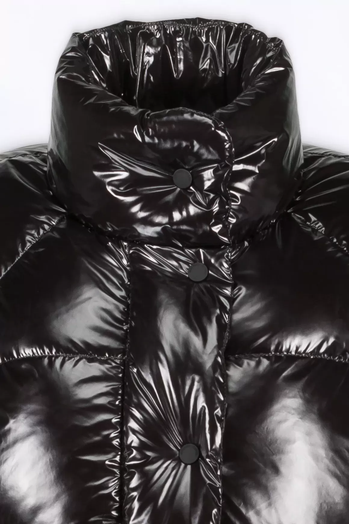 Gertrude Doudounes Courtes*Doudoune Bouffante En Nylon Brillant Emmanuelle Bright Black