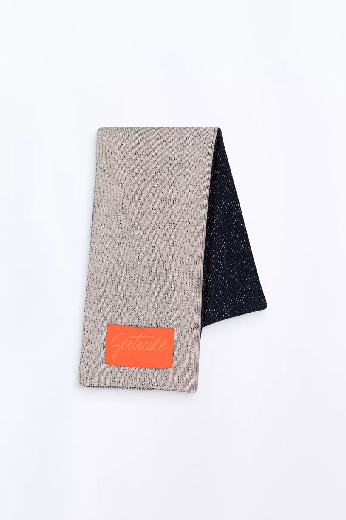 Gertrude Echarpes & Gants*Echarpe Bicolore Unisexe En Maille Chou Night/Ciment