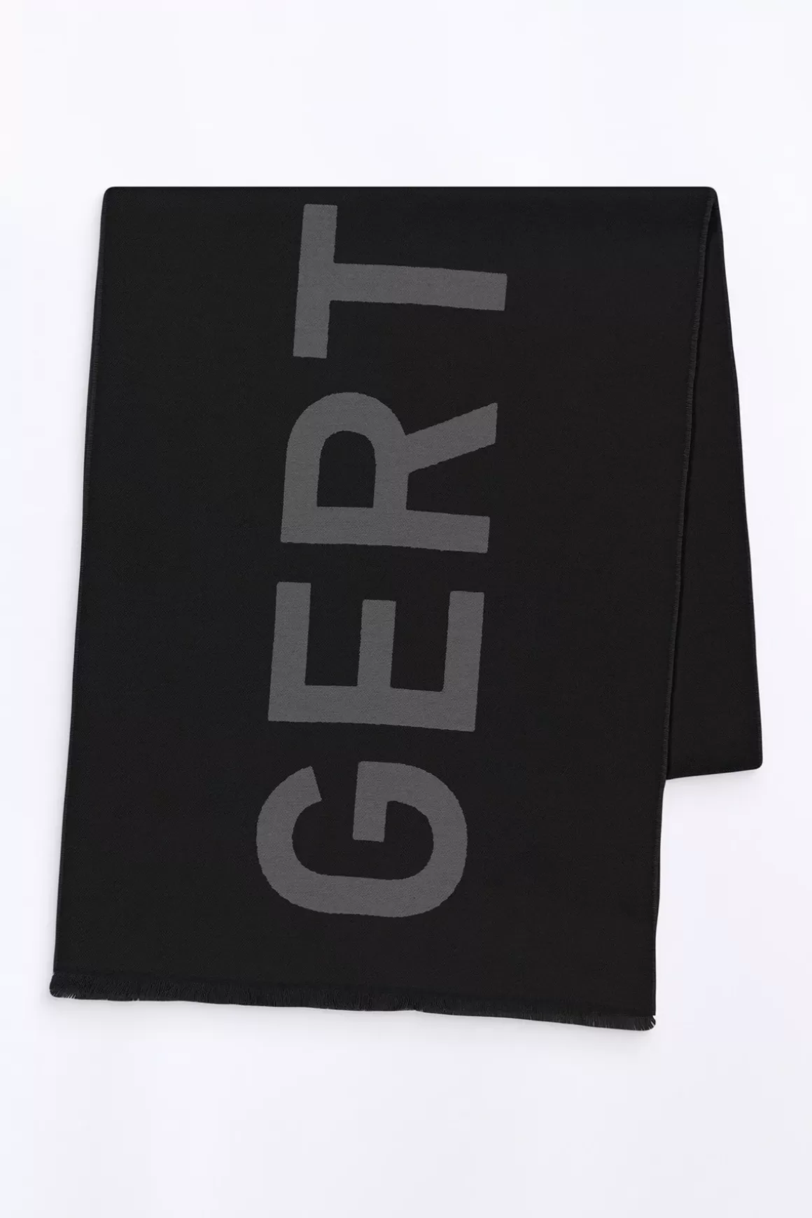 Gertrude Echarpes & Gants*Echarpe Unisexe En Maille Jacquard Bicolore Mathilde Black