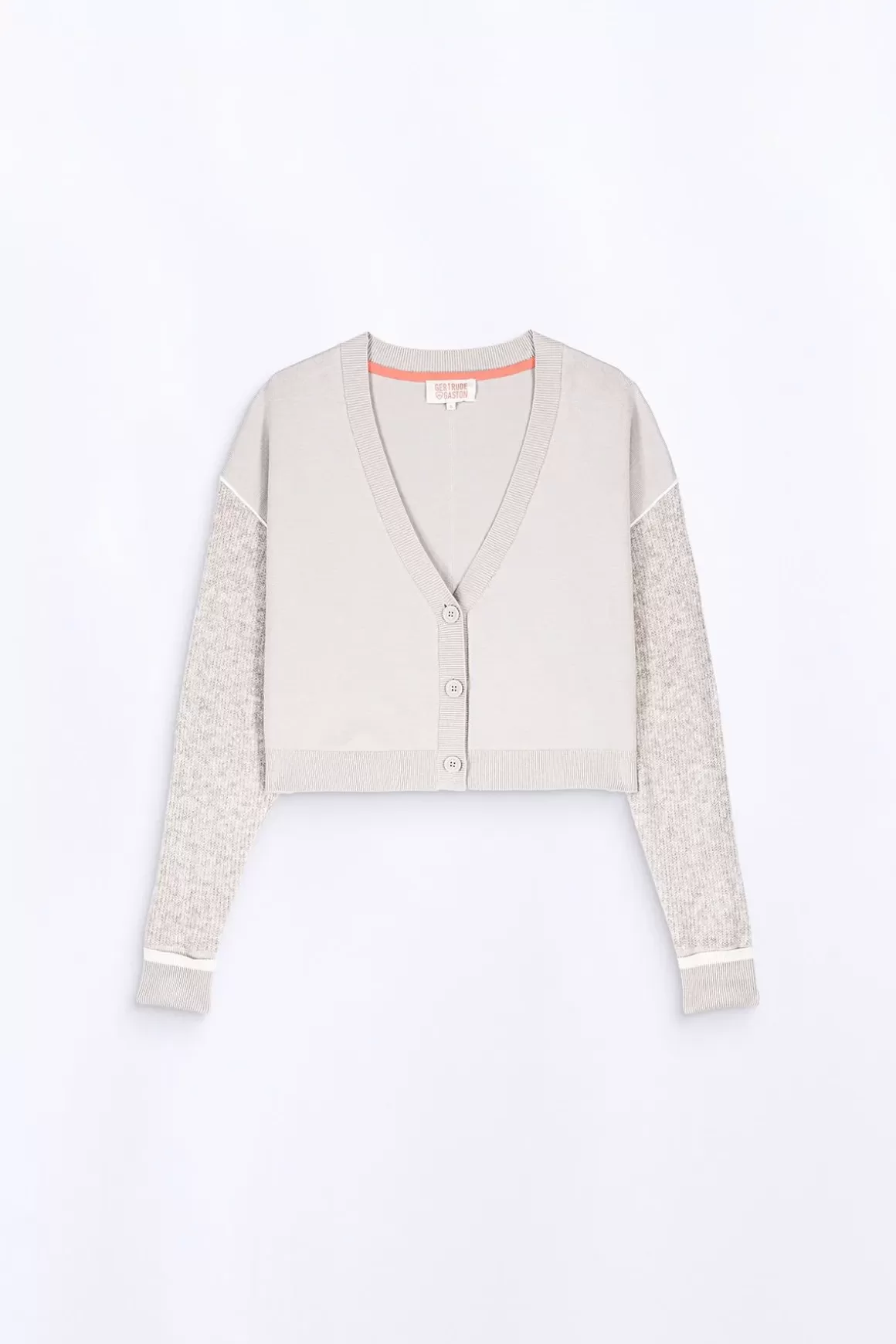 Gertrude Pulls & Cardigans*Gilet Ample Bi-Matiere Ultradoux Allison Ciment