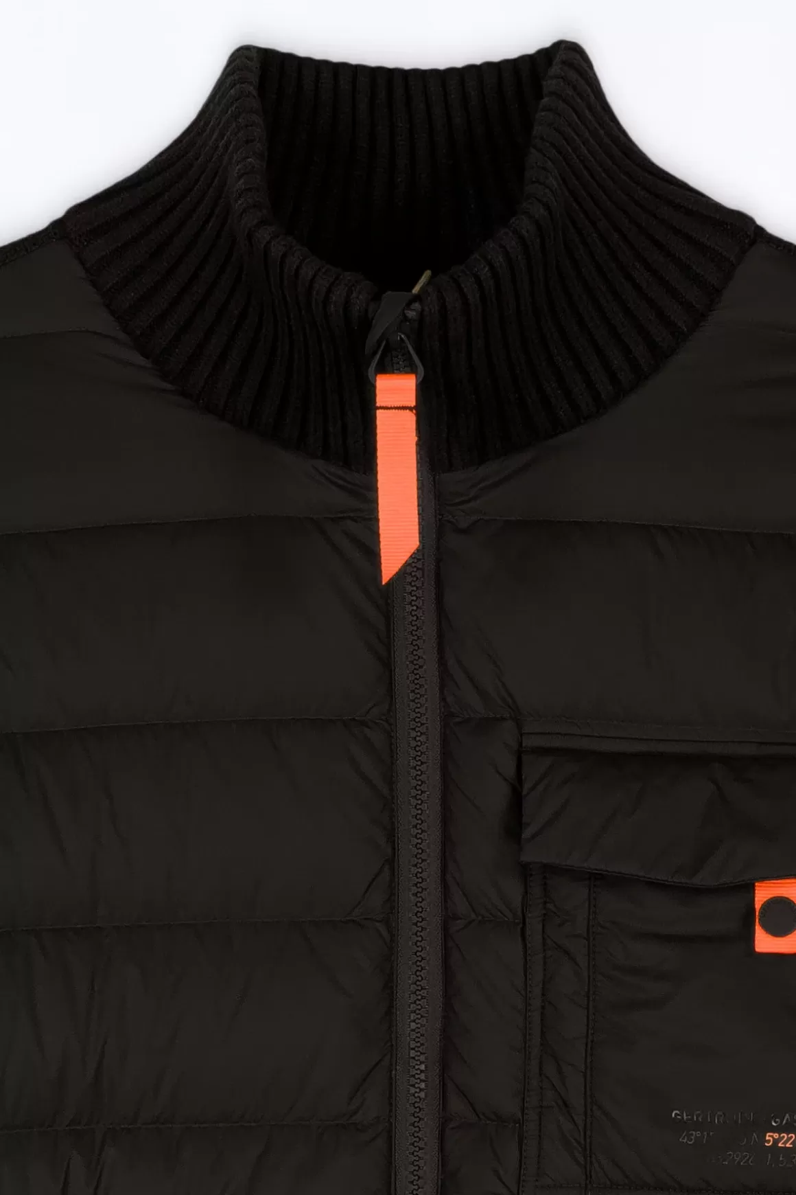 Gertrude Gilets*Gilet Bi-Matiere Col Cheminee Laurenzo Black