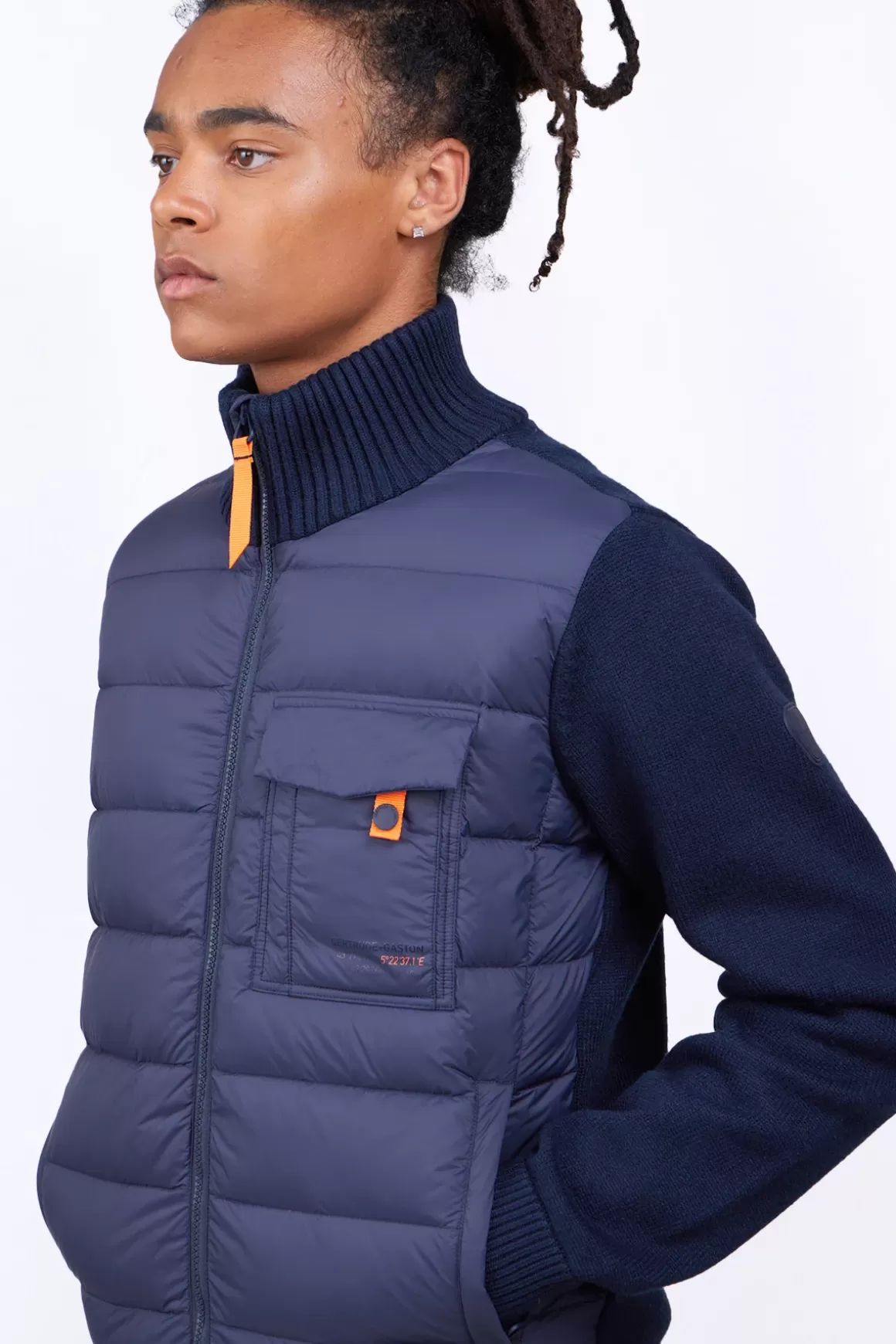 Gertrude Gilets*Gilet Bi-Matiere Col Cheminee Laurenzo Night