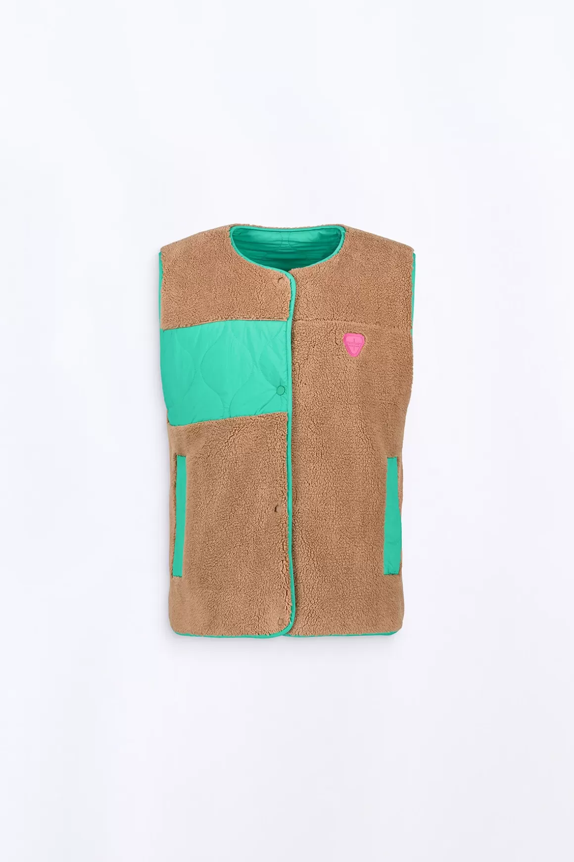 Gertrude Vestes & Surchemises*Gilet Sans Manches Reversible Desiree Absinthe