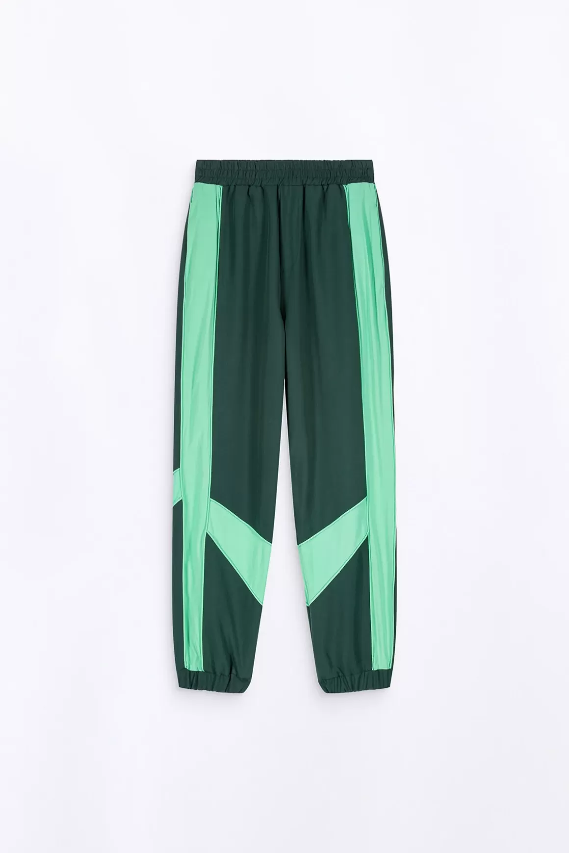Gertrude Pantalons*Pantalon De Jogging Ample Bi-Matiere Elvis Dark Green