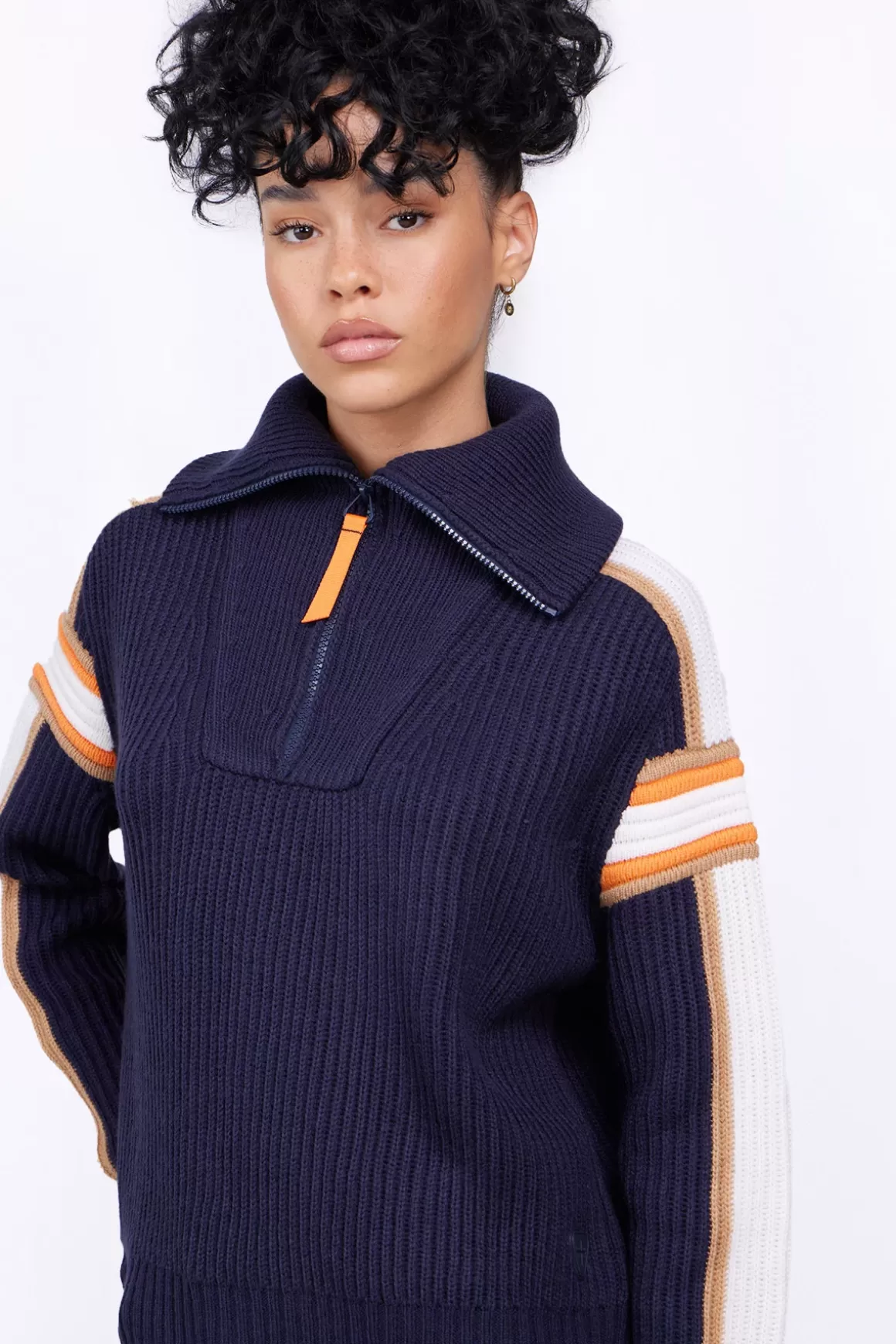 Gertrude Pulls & Cardigans*Pull Camionneur En Maille Perlee Agathe Night