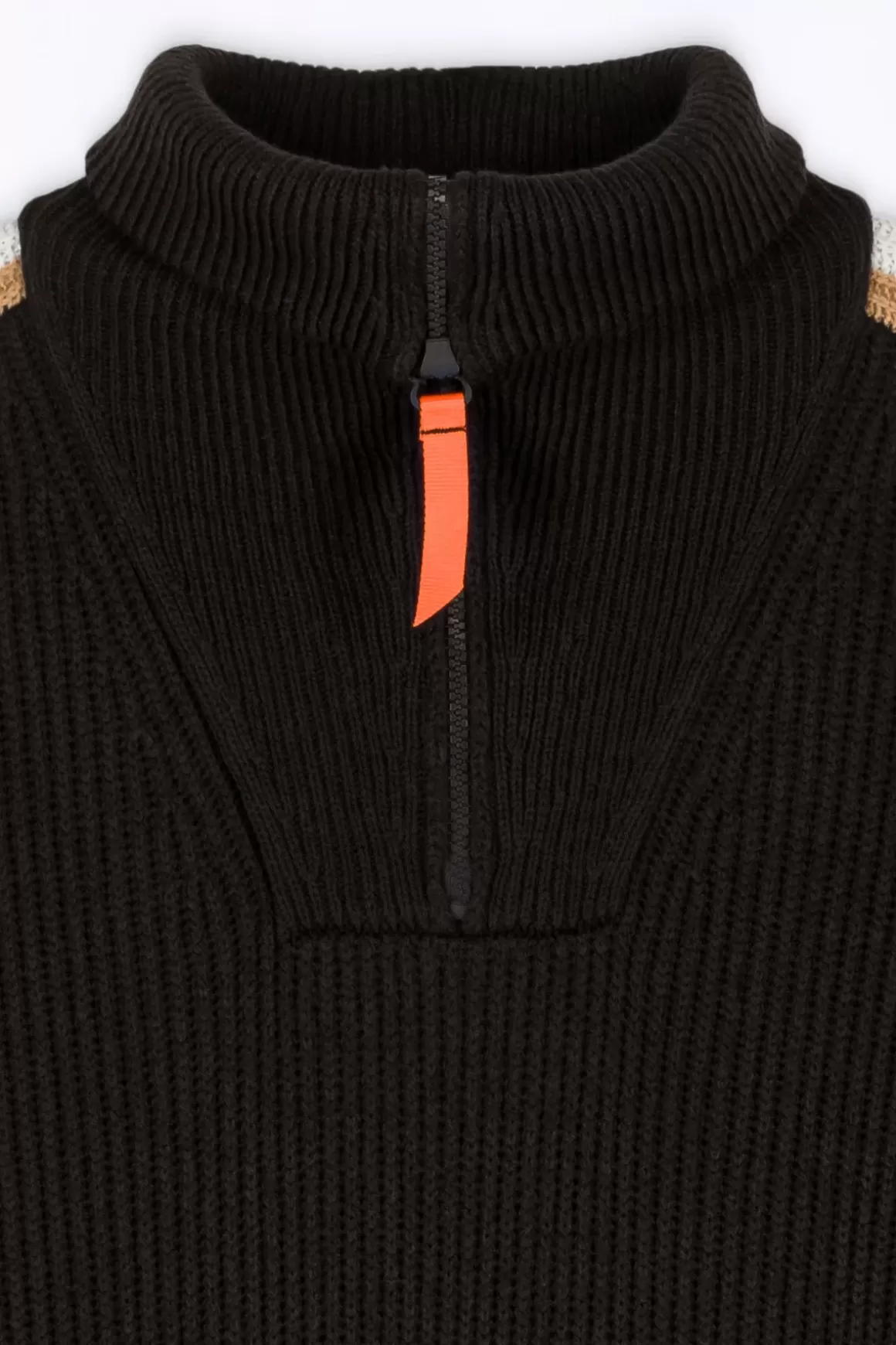 Gertrude Pulls & Polos*Pull Camionneur En Maille Perlee Bandes Contrastees Halfy Black