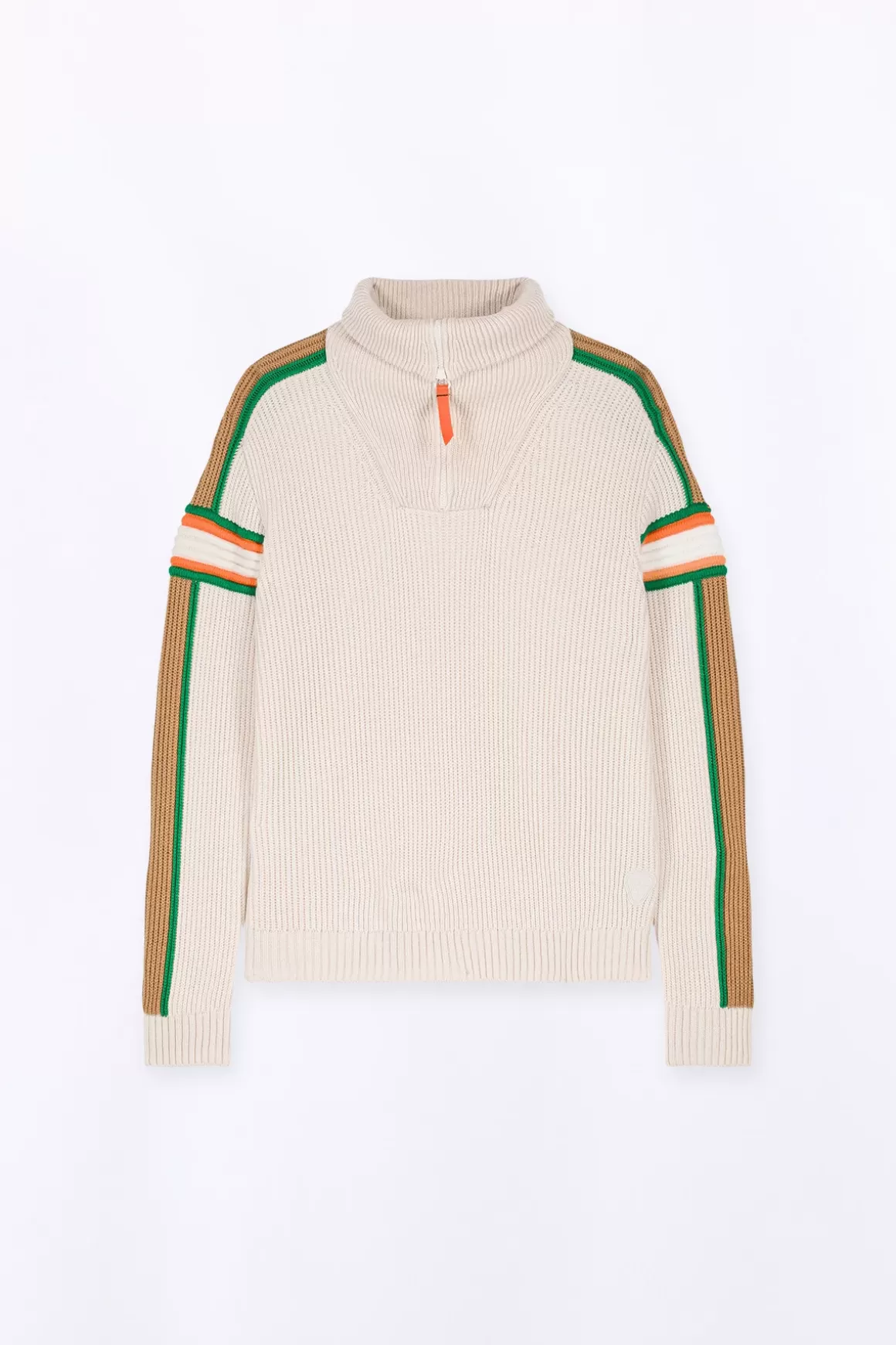 Gertrude Pulls & Polos*Pull Camionneur En Maille Perlee Bandes Contrastees Halfy Ecru