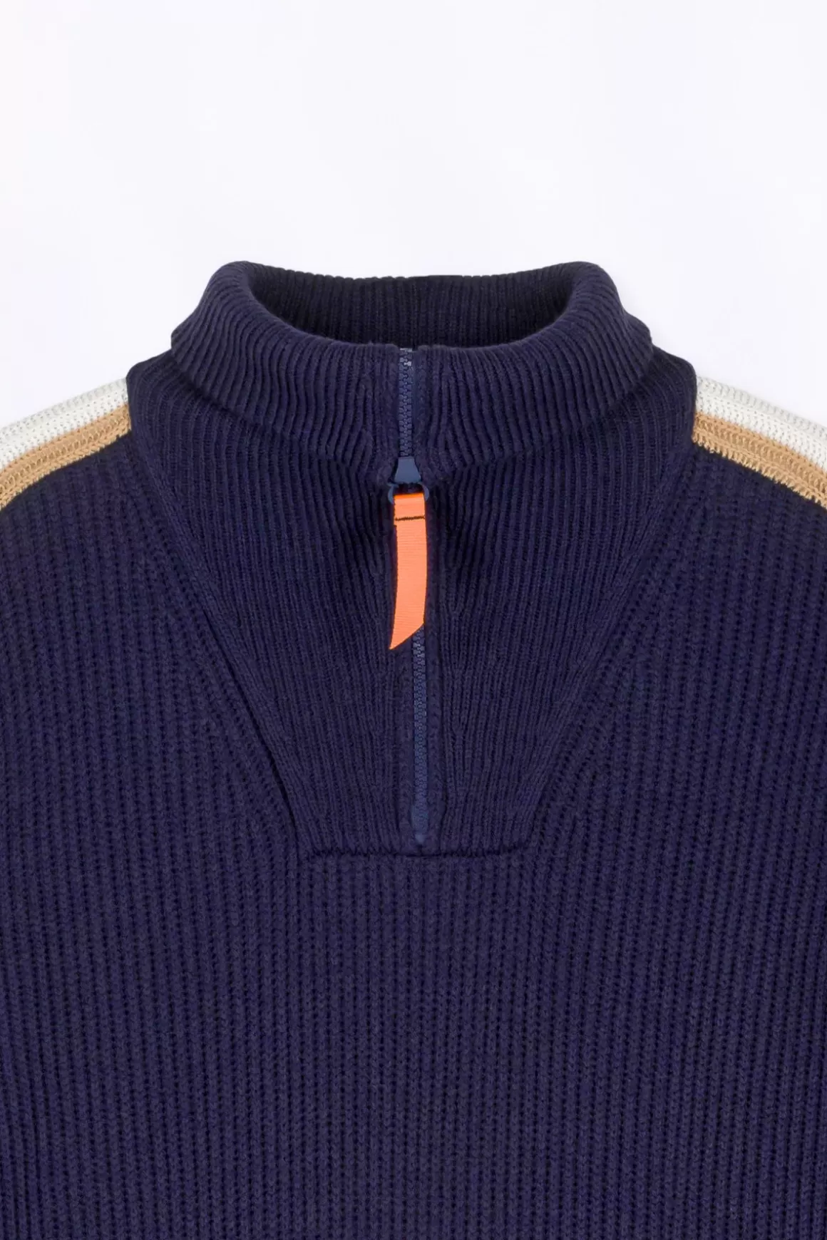 Gertrude Pulls & Polos*Pull Camionneur En Maille Perlee Bandes Contrastees Halfy Night