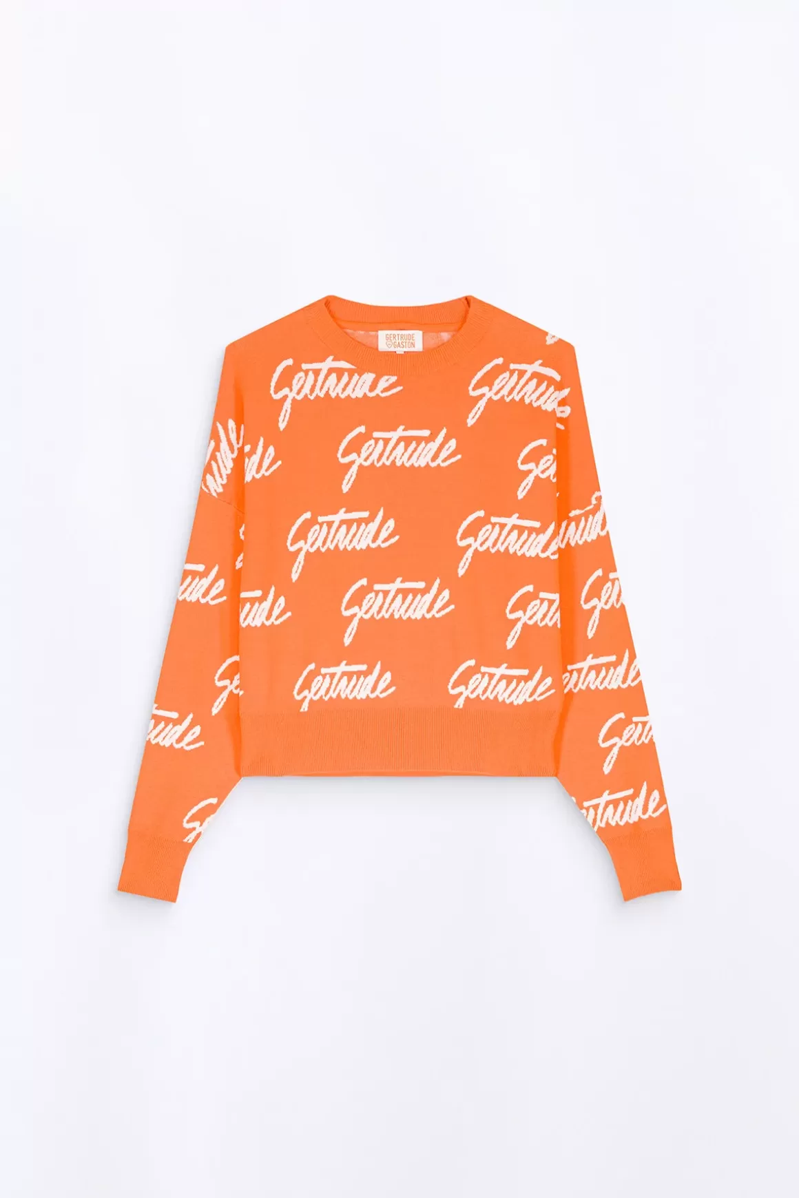 Gertrude Pulls & Cardigans*Pull En Maille Avec Motif Calligraphie Amalia Orange