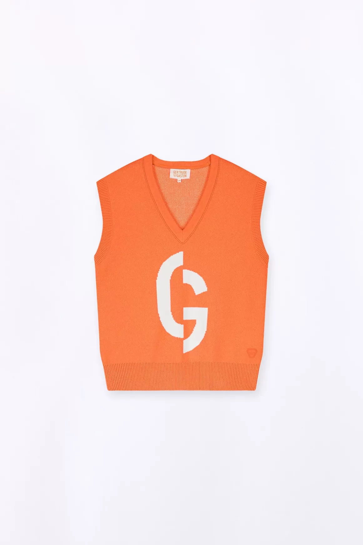 Gertrude Pulls & Cardigans*Pull En Maille Col V Sans Manches Alba Orange