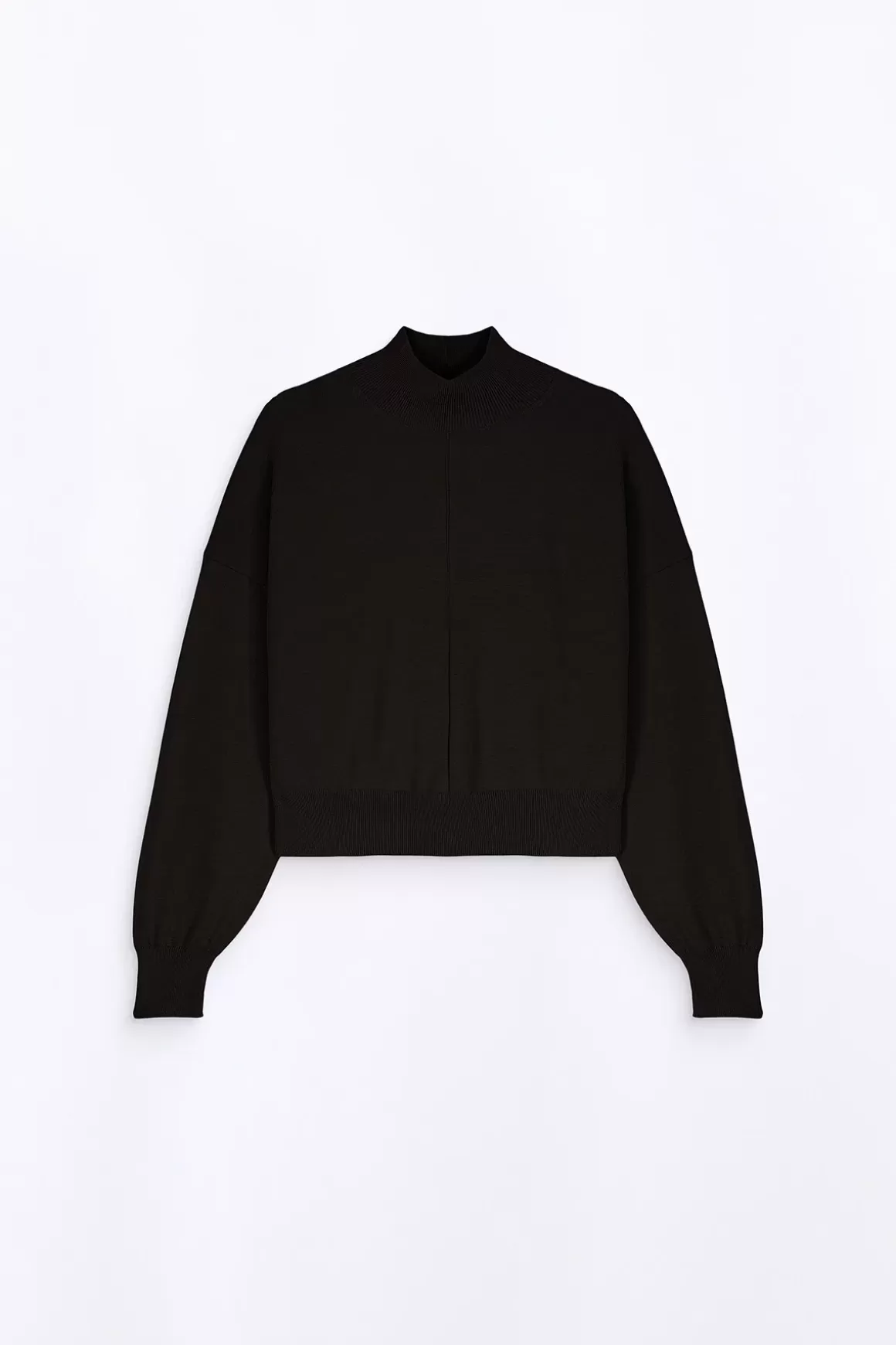Gertrude Pulls & Cardigans*Pull En Maille Court Col Cheminee Anais Black