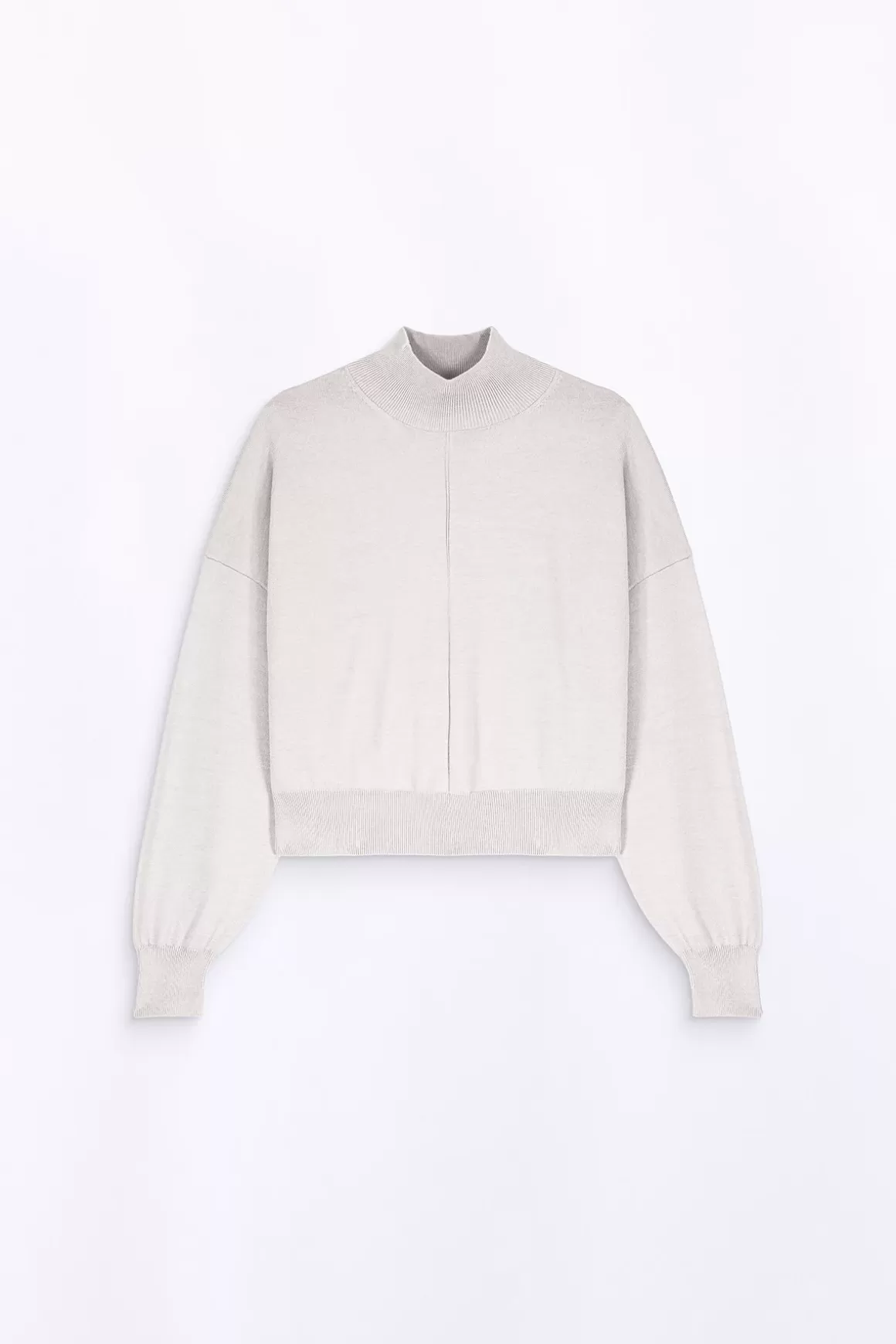 Gertrude Pulls & Cardigans*Pull En Maille Court Col Cheminee Anais Ciment