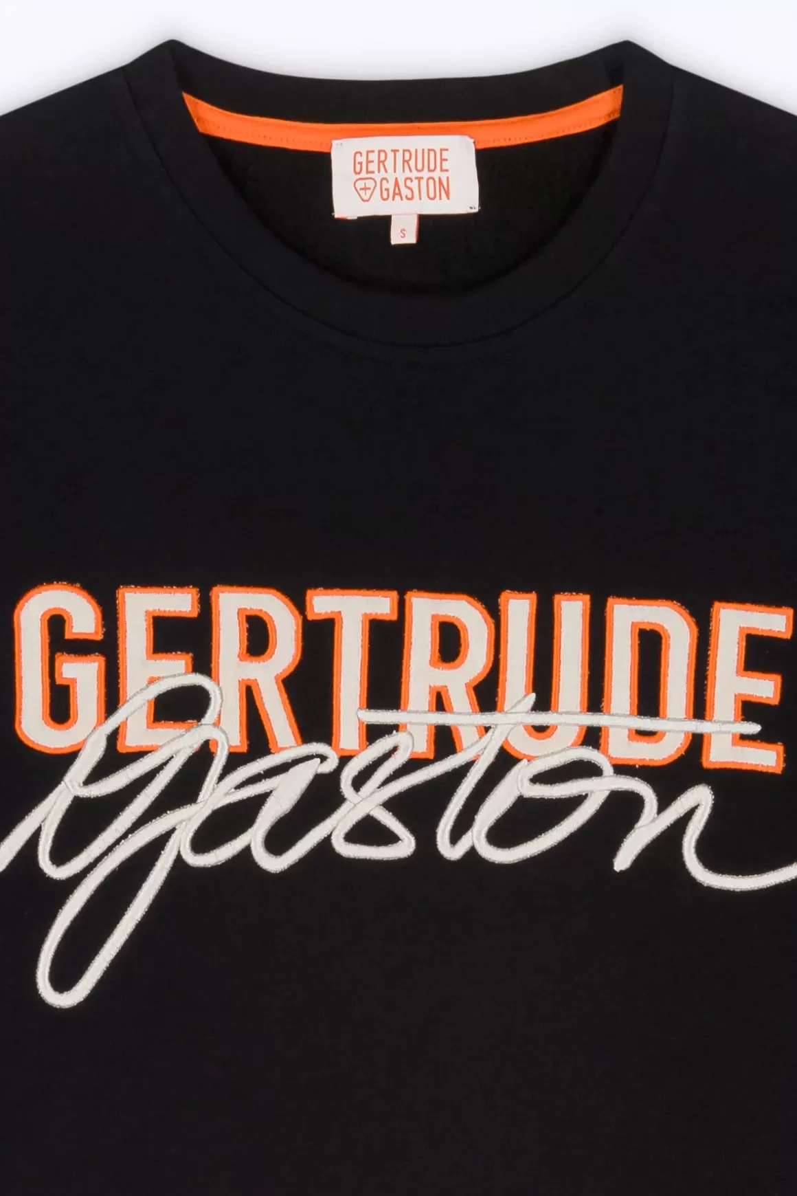 Gertrude Sweatshirts & Hoodies*Sweat Col Rond Cropped Brode Maggy Black