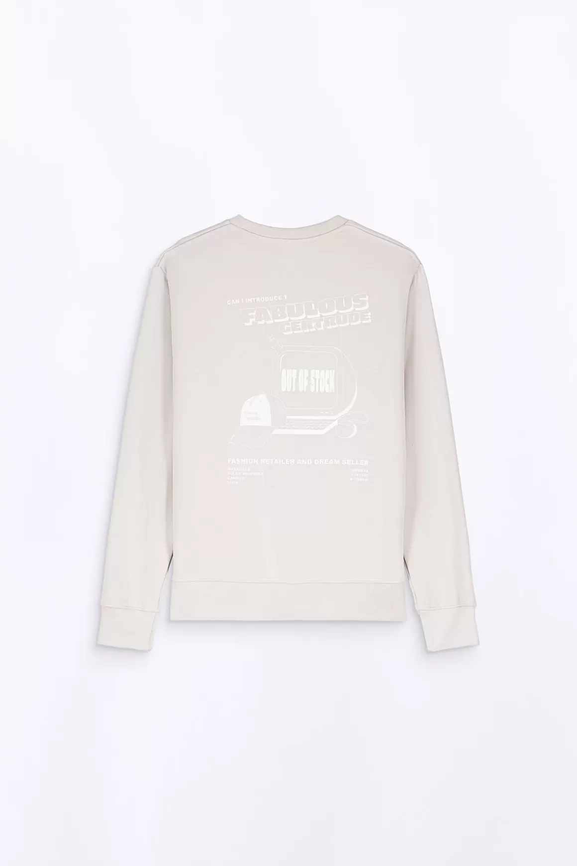 Gertrude Sweatshirts & Hoodies*Sweat Col Rond Unisexe Imprime Au Dos Guillaume Cap Ciment