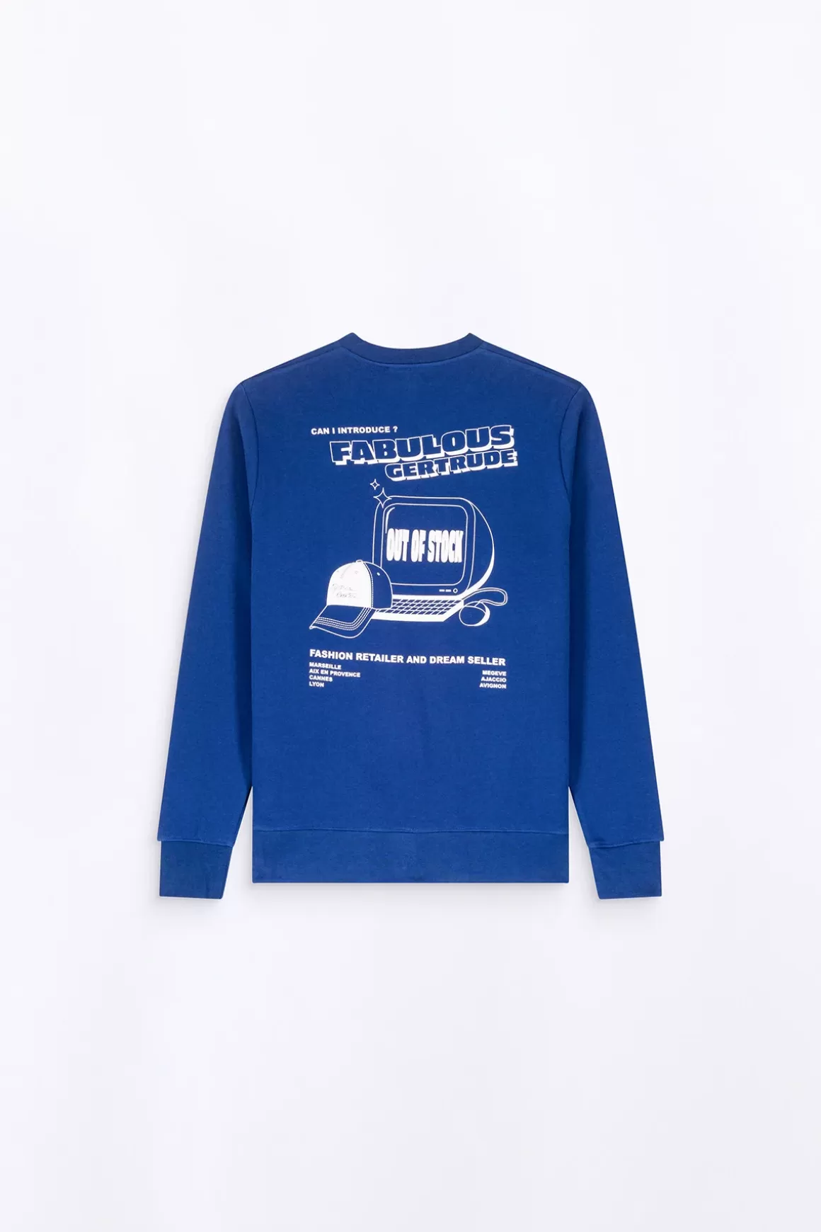 Gertrude Sweatshirts & Hoodies*Sweat Col Rond Unisexe Imprime Au Dos Guillaume Cap Worker Blue