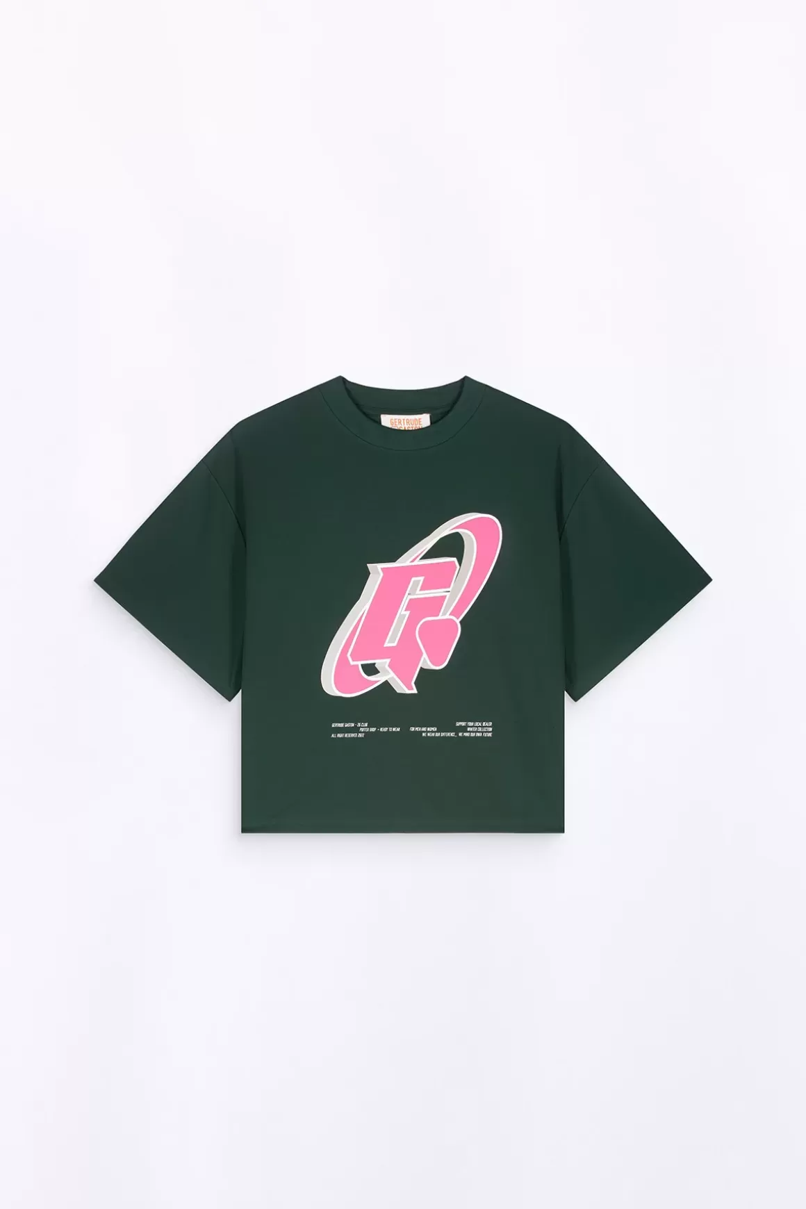 Gertrude T-Shirts*T-Shirt Col Rond Imprime A La Poitrine Suzon Dark Green