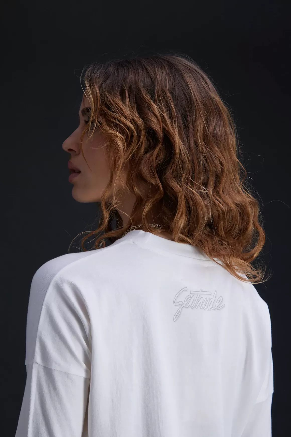 Gertrude T-Shirts*T-Shirt Col Rond Uni Coupe Droite Violette Optic White