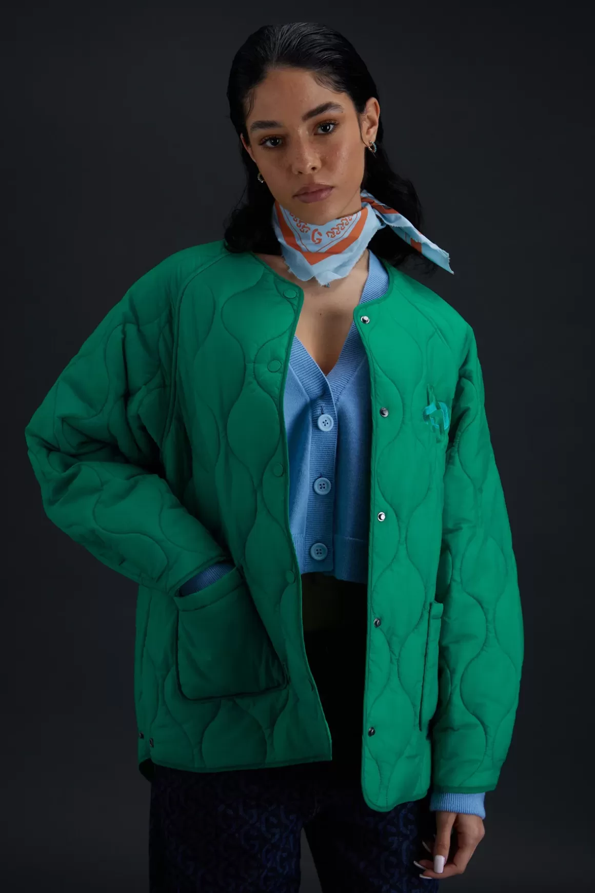 Gertrude Vestes & Surchemises*Veste Matelassee Oversize Juliette Absinthe